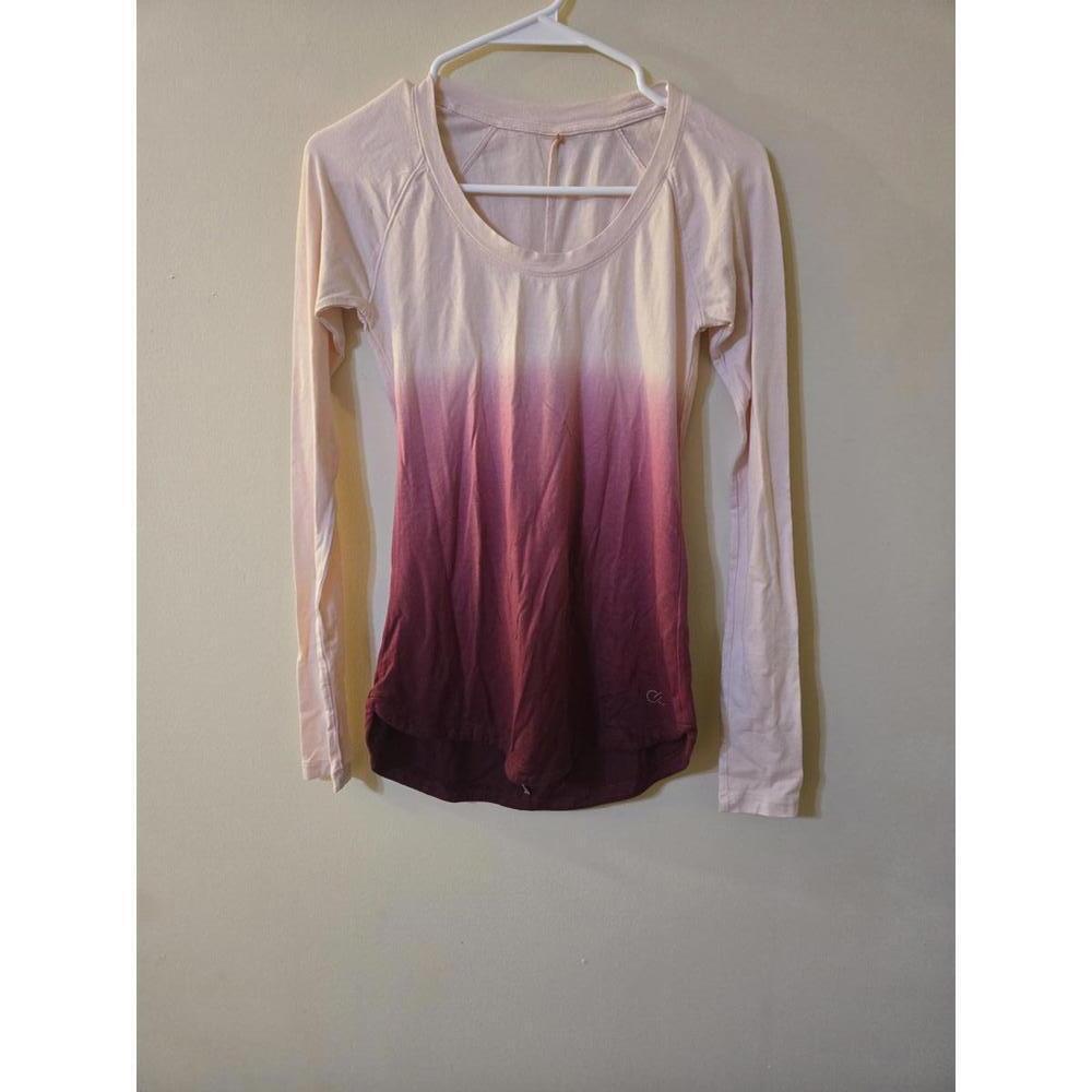 Calia Long Sleeve Ombre Pink to Burgundy Shirt